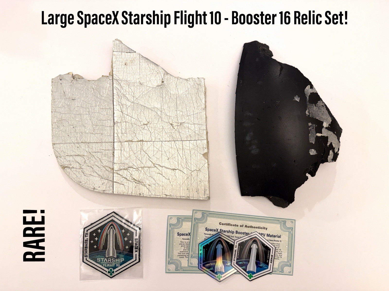 SpaceX Starship Historic Flight 10 Large Booster 16 Dual Recovered Relic Set