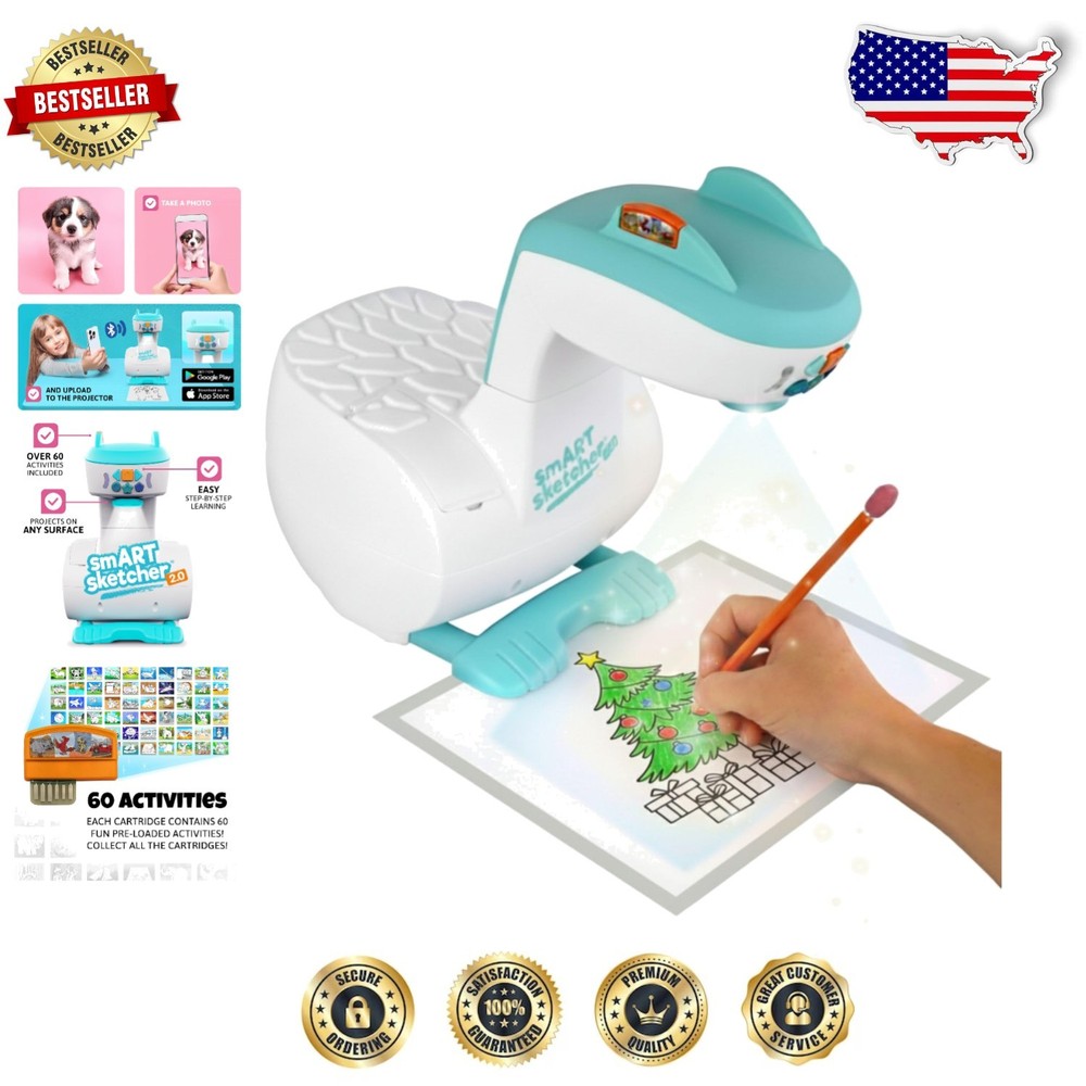 Smart Sketcher 2.0 Art Projector, Bluetooth Drawing & Tracing, 60+ Activities