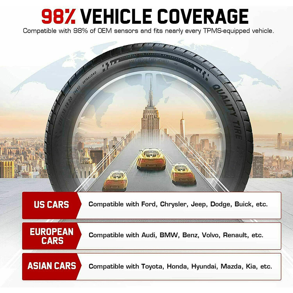 4pcs Autel MX-Sensor 315&433MHz Programmable TPMS Universal Tire Pressure Sensor