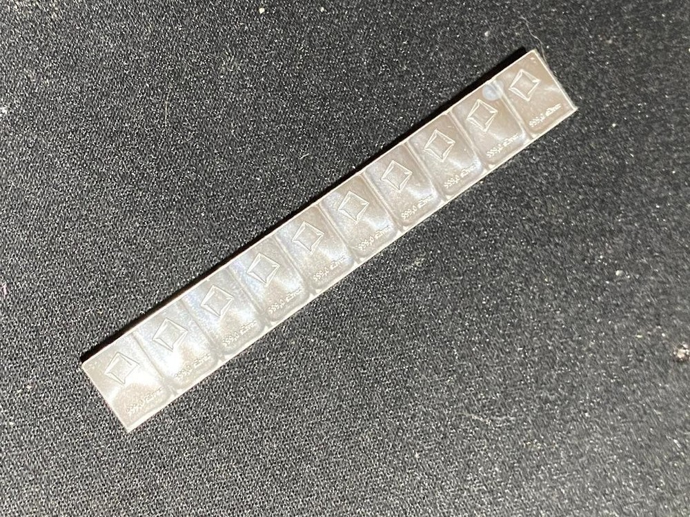 Silver bars, .999 Valcambi, 10 connected bars.
