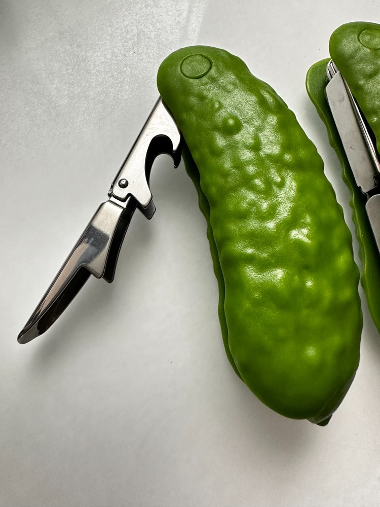 Pair FRED PICKLED Pickle Corkscrews Wine Openers