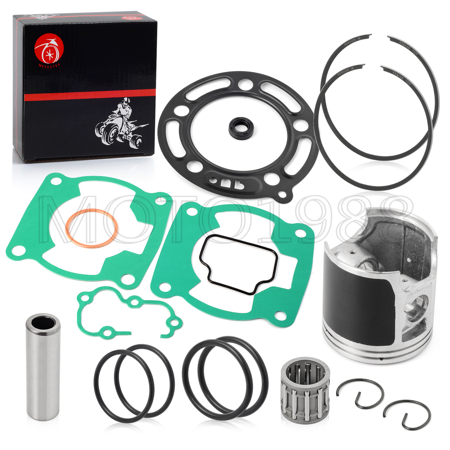 Top End Rebuild Kit Piston Bearing Ring Gasket For Kawasaki KX100 1995-2013 STD