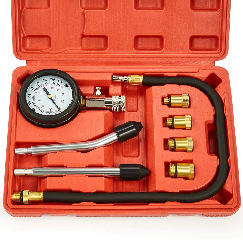Small Engine Cylinder Compression Gauge Tester Kit Gas Diagnostic Tester Set