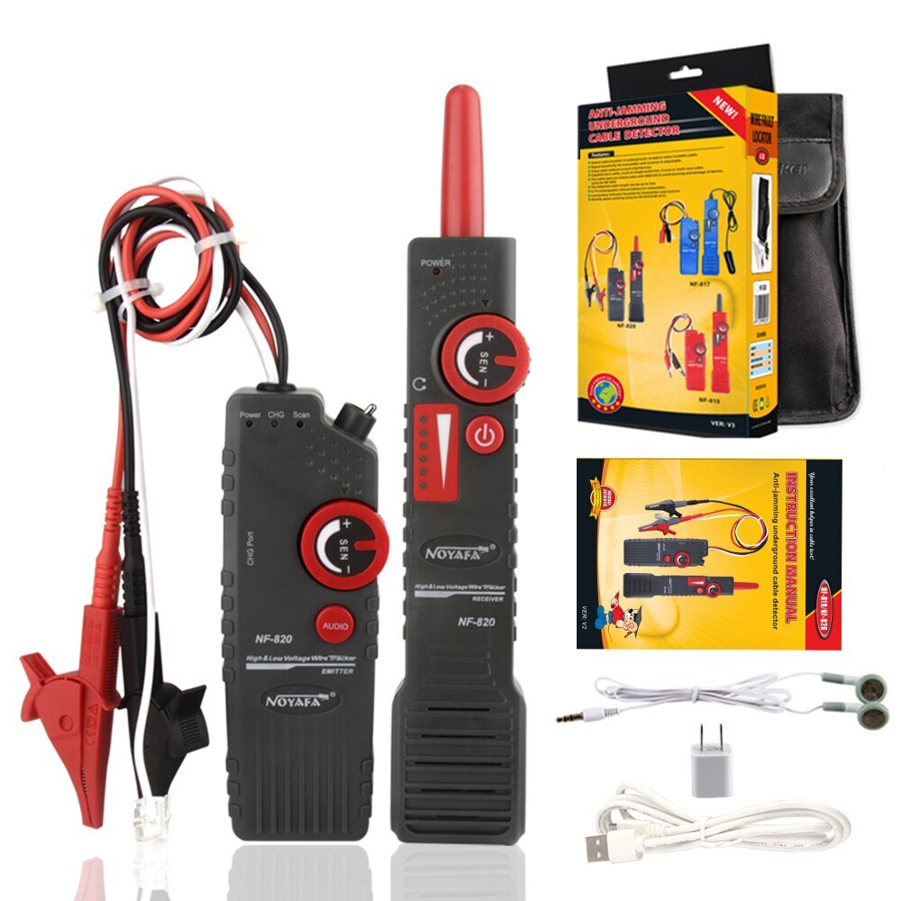 NF-820 Cable Tracker Detector Tester High & Low Voltage RJ11 Network RJ45 Cable