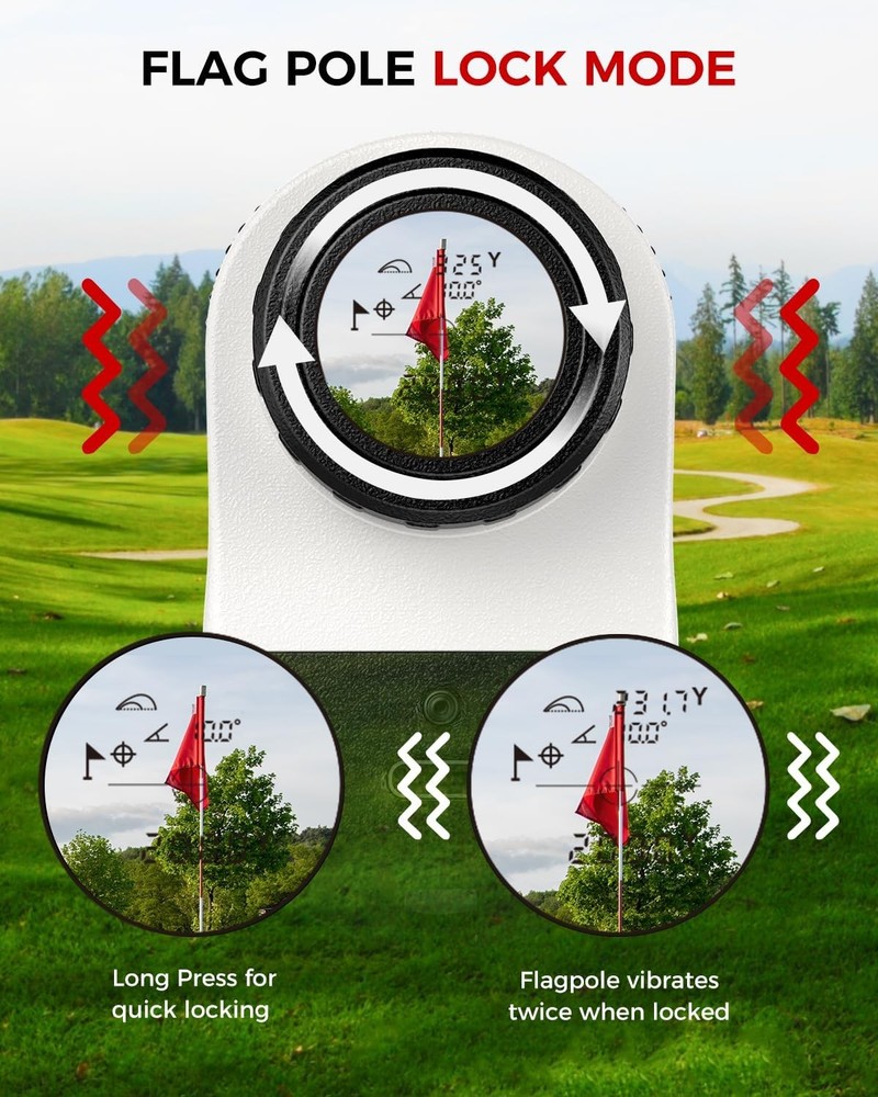 Golf Rangefinder with Slope - 1200 Yards Laser Range Rangefinder, White