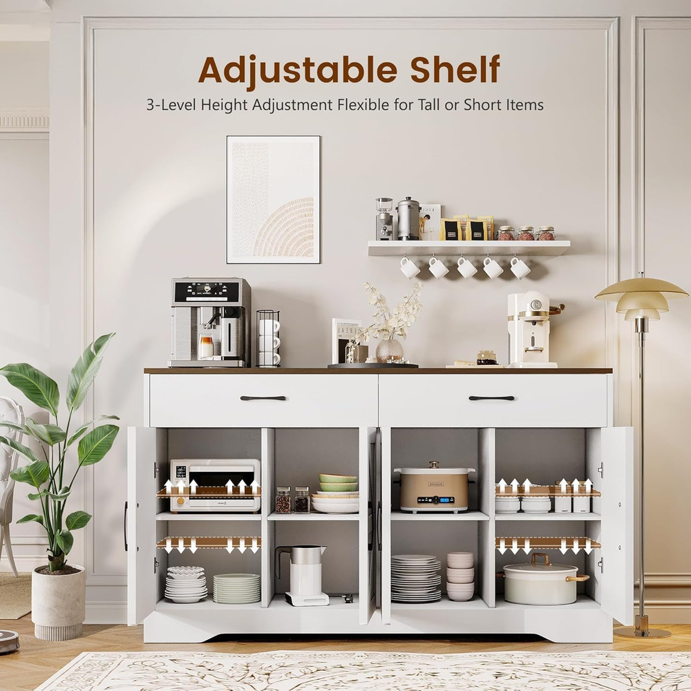 Sideboard Buffet Cabinet with Storage, Large Kitchen Storage Sideboard with Draw