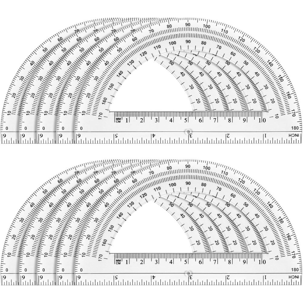 Clear Plastic Protractor 6 Inch 180 Degrees Math Geometry Tool for Students