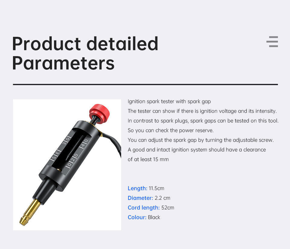 In Line Spark Plug Tester Ignition System Coil Engine Auto Diagnostic Test Tool