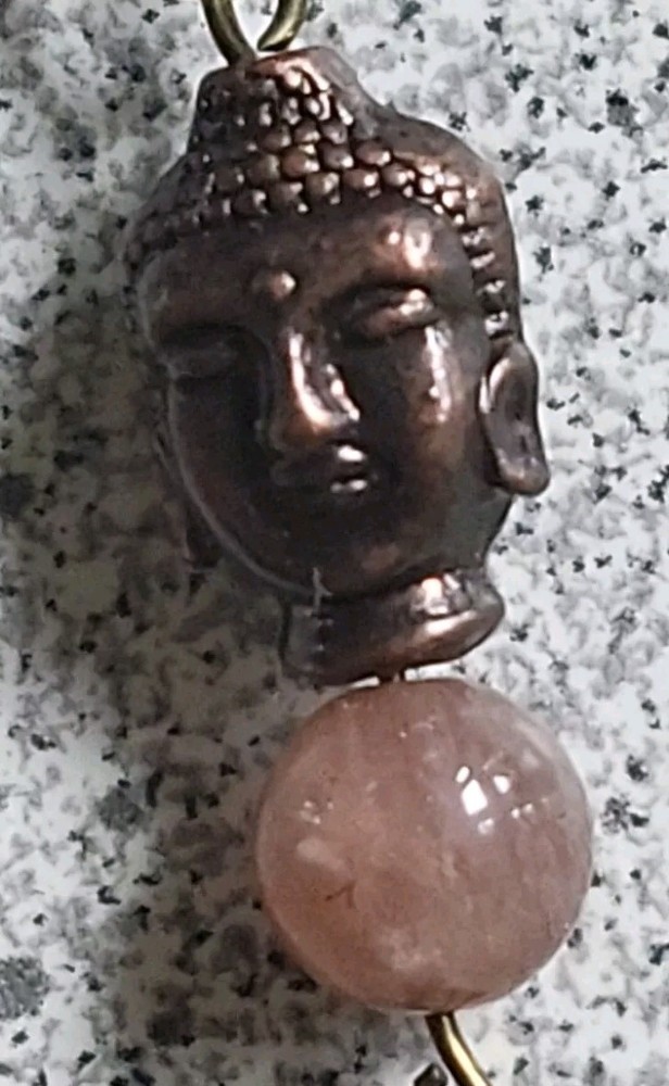 OAK Wood Pendulum Root Sacral CHAKRAS Dowsing Pendant : Buddha, Soapstone Jasper