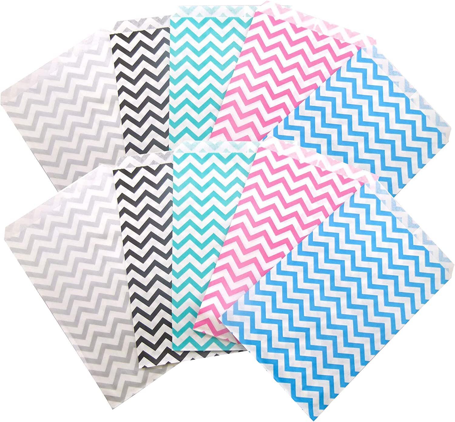 Decorative Flat Mixed Chevron Paper Gift Bags
