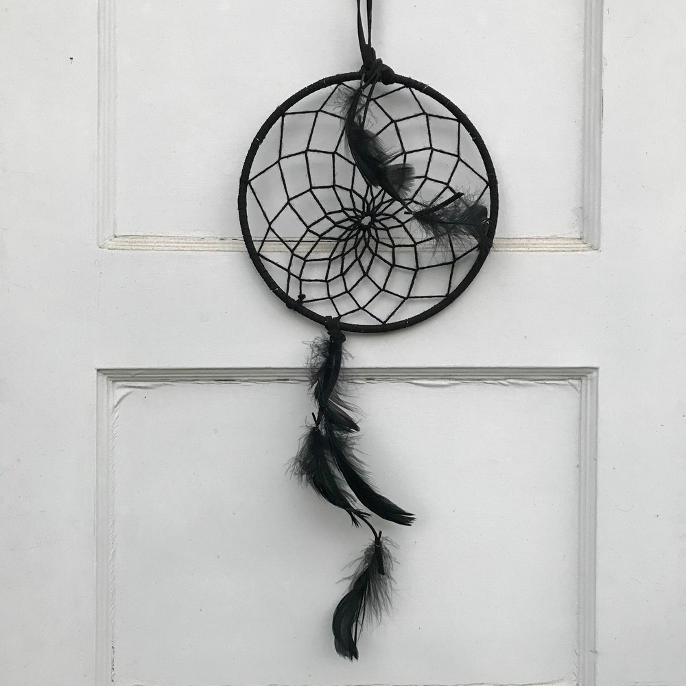 8" Round Black Dream Catcher
