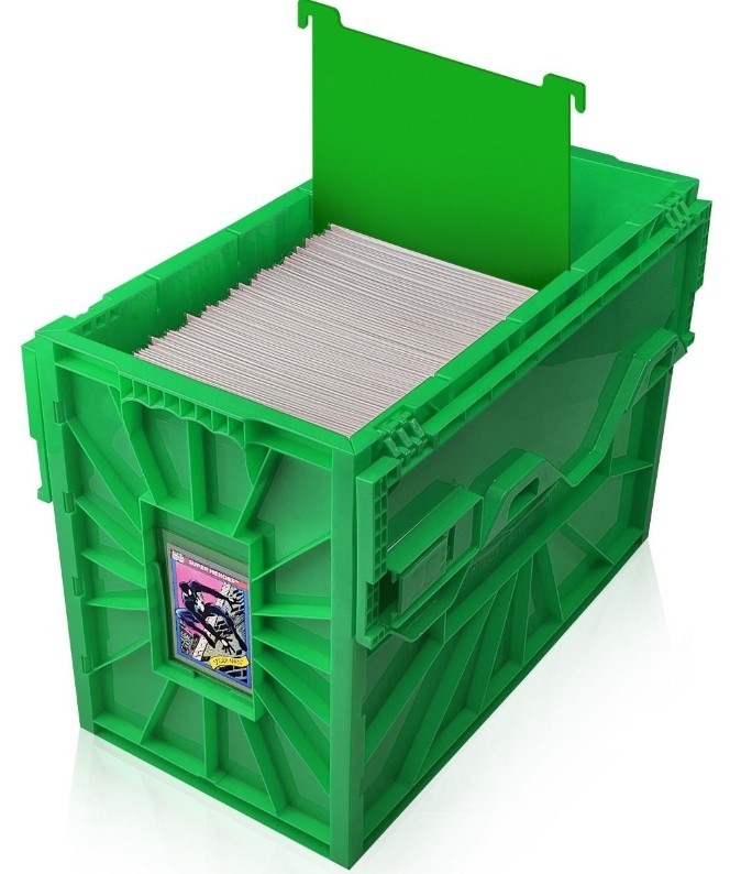 BCW Stackable Short Comic Book Bin for 150 Comics with Locking Lids - Green