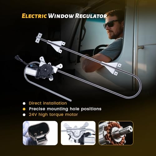 Power Window Regulator with Motor Compatible with Kenworth Front Driver Side