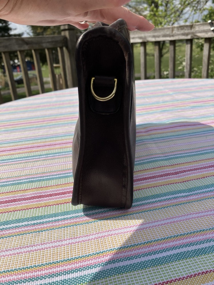 Coach Basic Bag/Clutch Brown Leather, MISSING Crossbody Strap