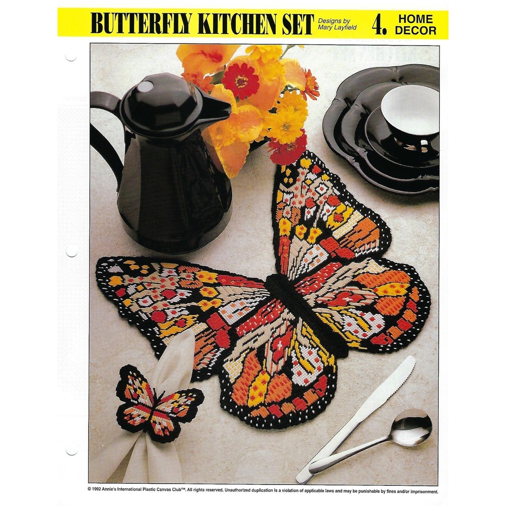 Butterfly Kitchen Set Plastic Canvas Pattern Instructions Annie's