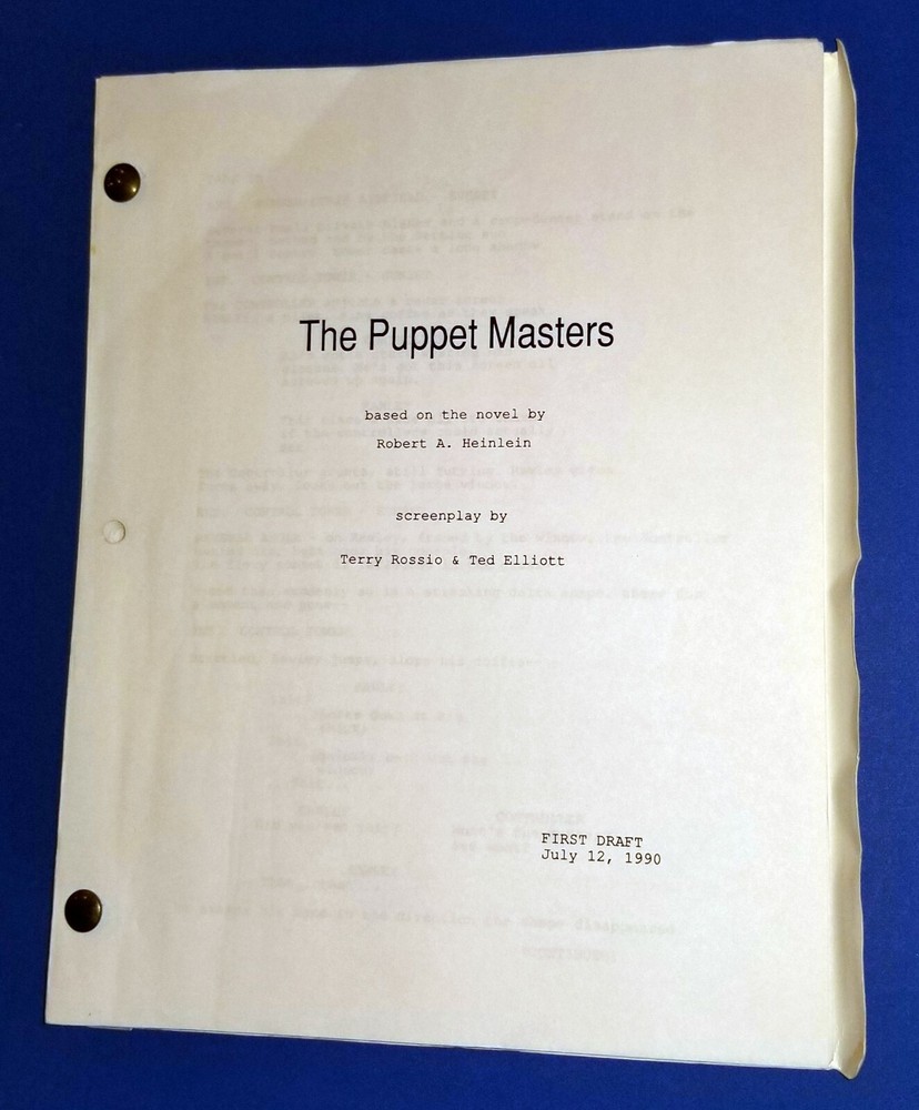 PUPPET MASTERS original script DONALD SUTHERLAND JULIE WINTER 1994 sci fi aliens