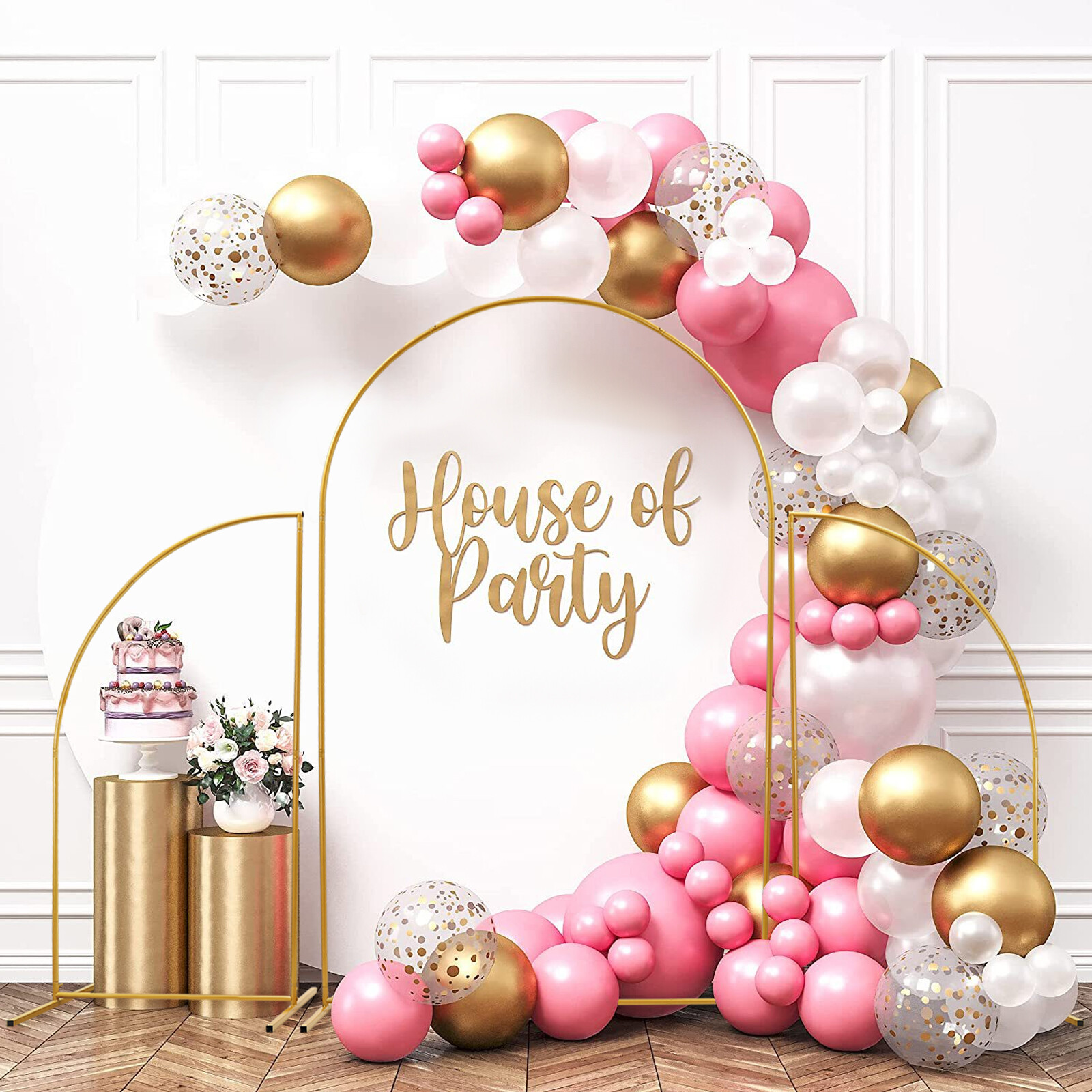 Metal Wedding Stand Backdrop Rack DIY Party Arch Flower Holder with Fabric Cover