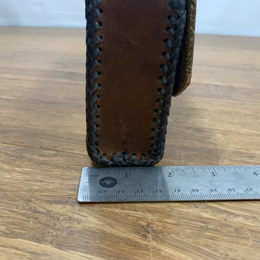 Vintage Leather Cosplay Storage Case Large Hand Stitching Tooled Handmade