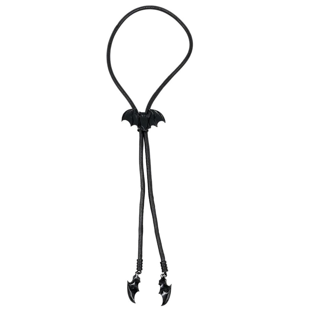 Gothic Black Bat Bolo Western Tie