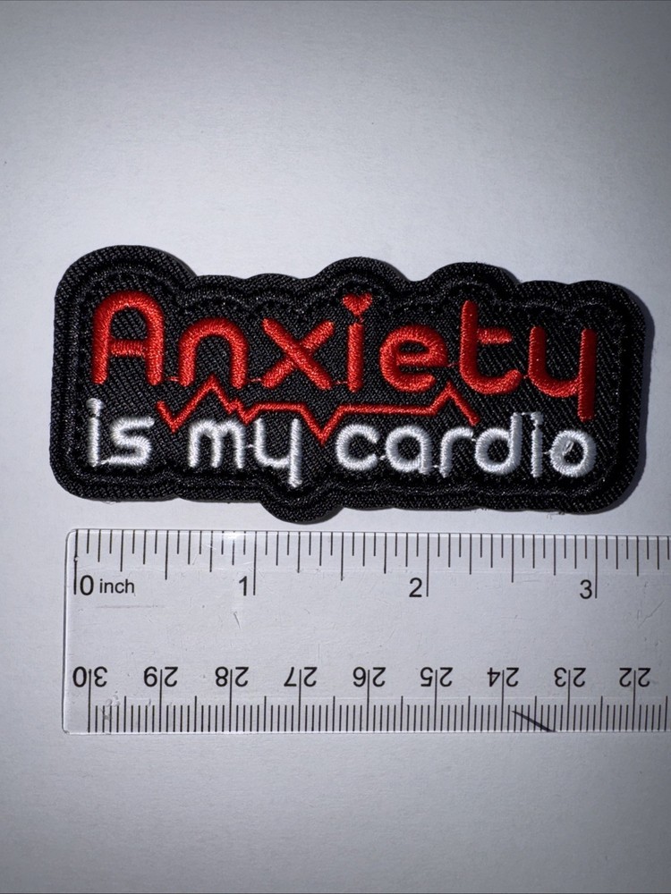 ANXIETY IS MY CARDIO Morale Patch Hook and Loop Patch