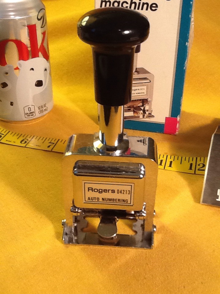 W.T. Rogers Automatic Numbering Machine Model 04213 Vintage