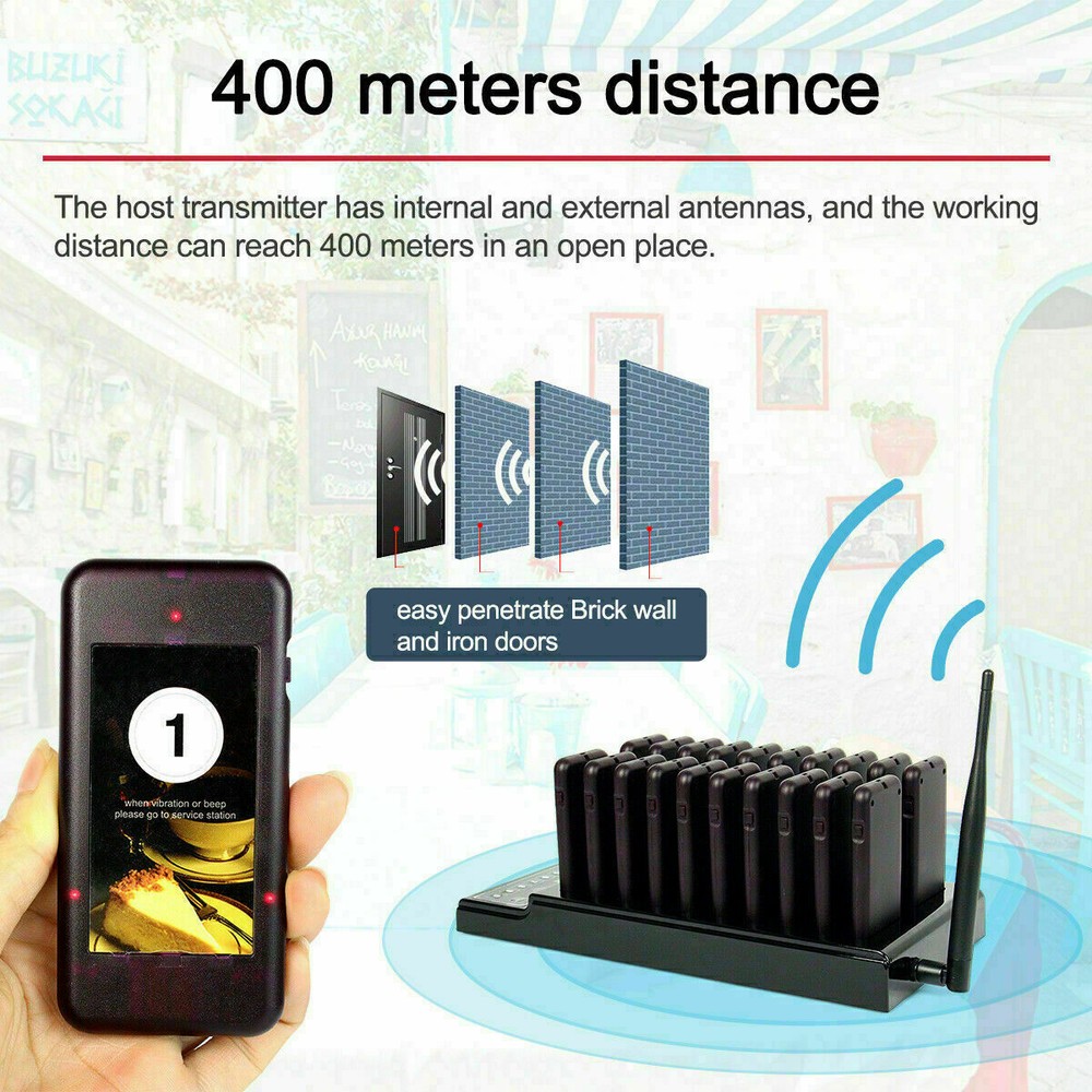 Retekess T112 Wireless Paging Queuing Calling System Restaurant 30 Coaster Bar