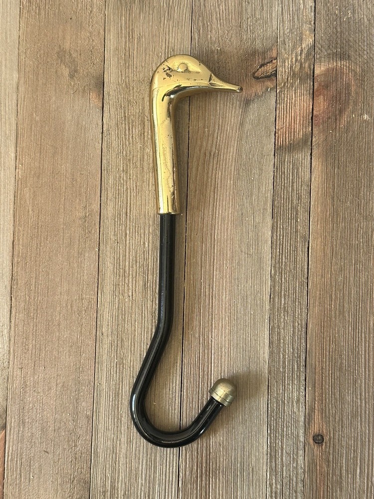 Brass Duck Fireplace Tool Damper Pull Vintage 8.5”