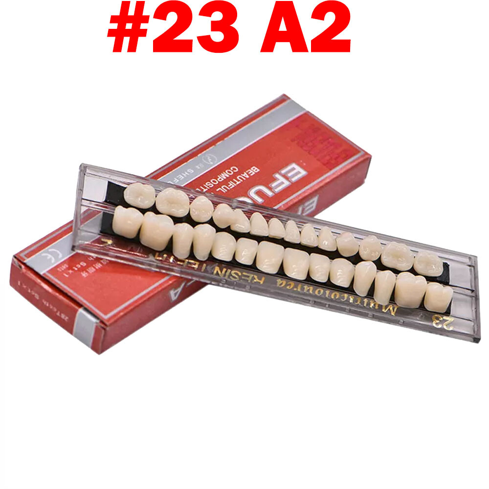 Dental Acrylic Resin Denture Shade A2 A3 Upper Lower Full Set False Teeth