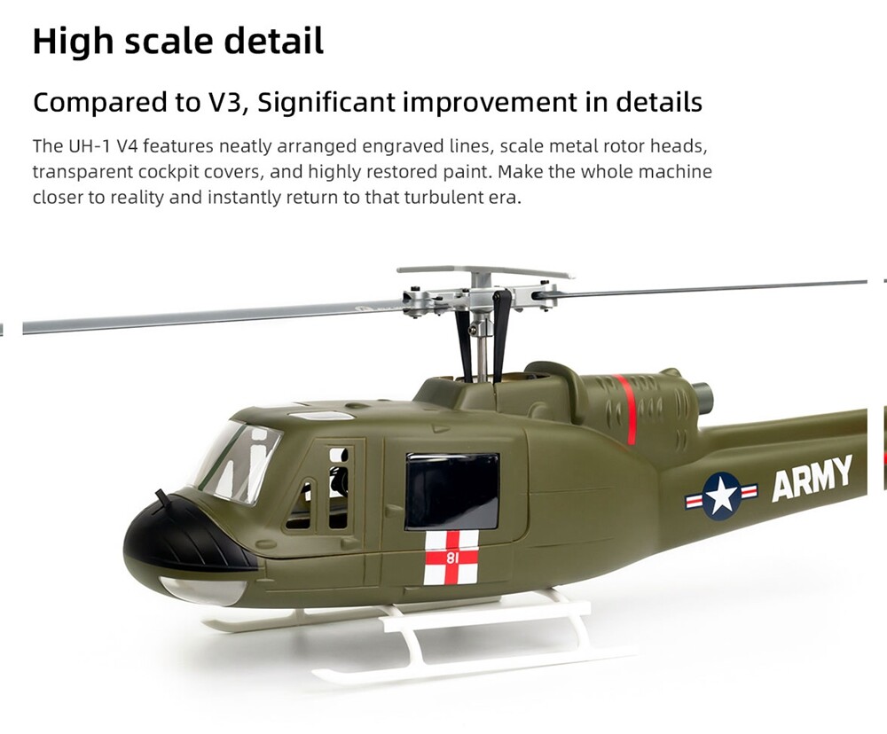 Fly Wing UH1 V4 10CH M10 GPS 3D Auto Return Hovering RC RTF Helicopter US Plug