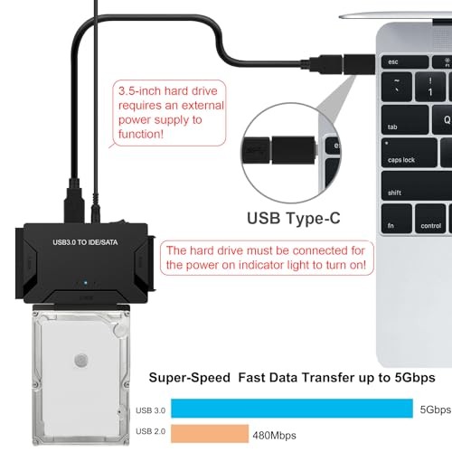 USB 3.0 to SATA IDE Adapter, Universal Hard Drive Reader Converter for