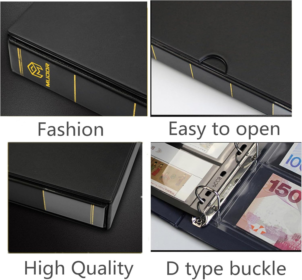 MUDOR Empty Stamp Albums Stockbook for Professional Collectors, Classic Binder w