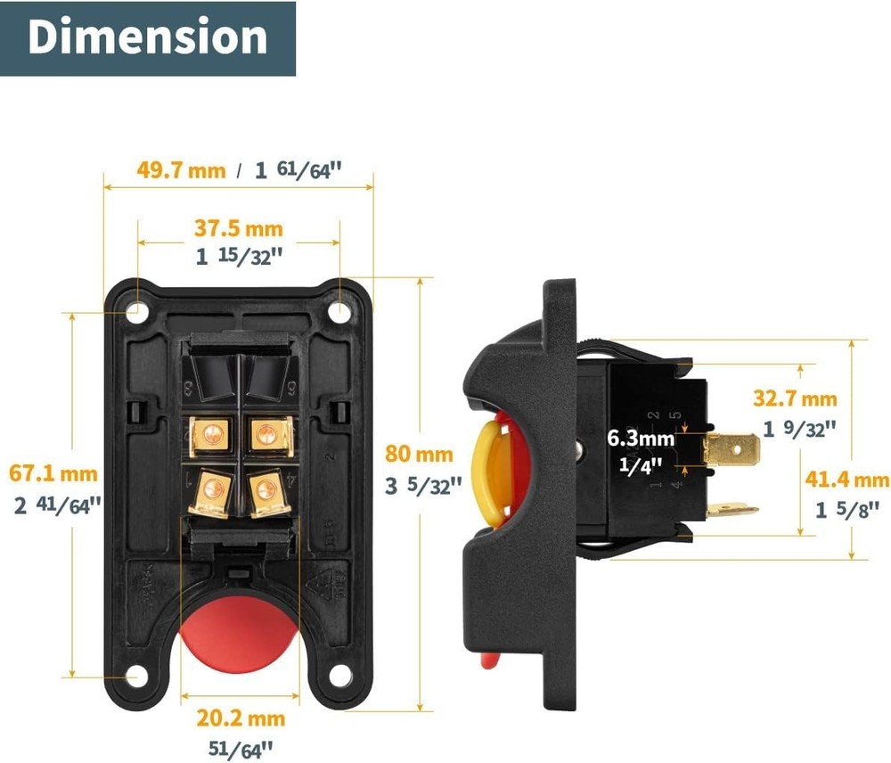 POWERTEC 72101 Push Block Stick Set & 120V/230V Safety Locking Switch