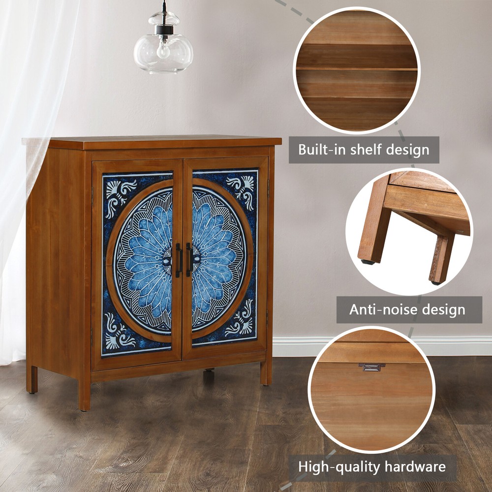 Accent Storage Cabinet 2 Doors Decorative Cabinet Buffet & Sideboard