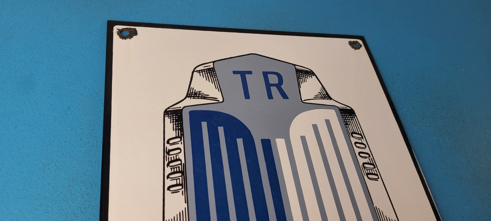 Vintage Triumph Automobiles Sign - Gas Service Dealer Pump Porcelain Sign