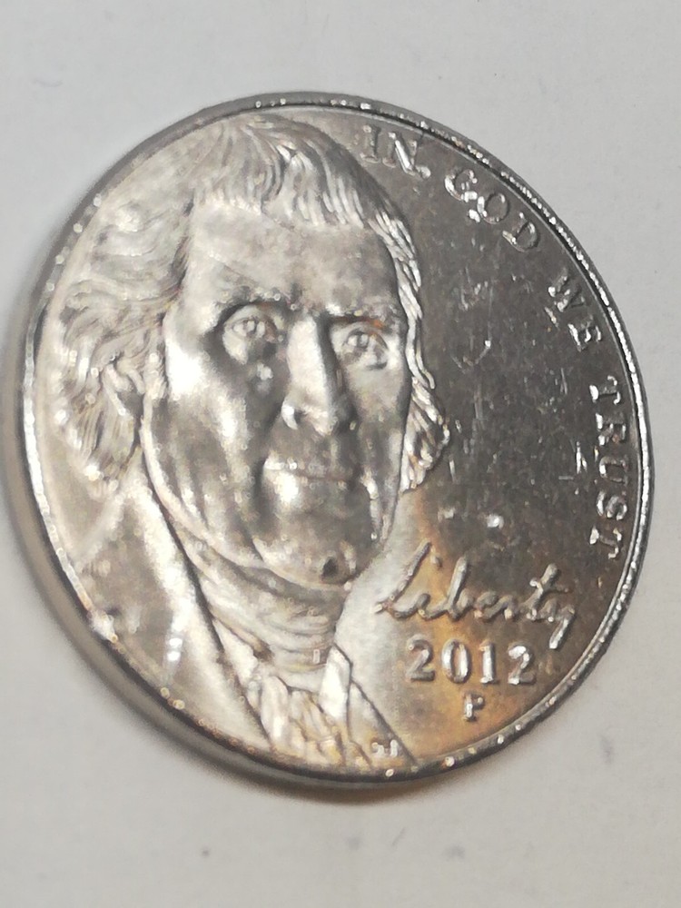 2012 P Jefferson Nickel Five Cent USD Error Coin Multiple Die Chips & Cracks