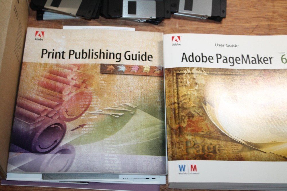Vintage Adobe PageMaker Version 6.0 Mac Floppy Discs Plus Manuals 0197-2471