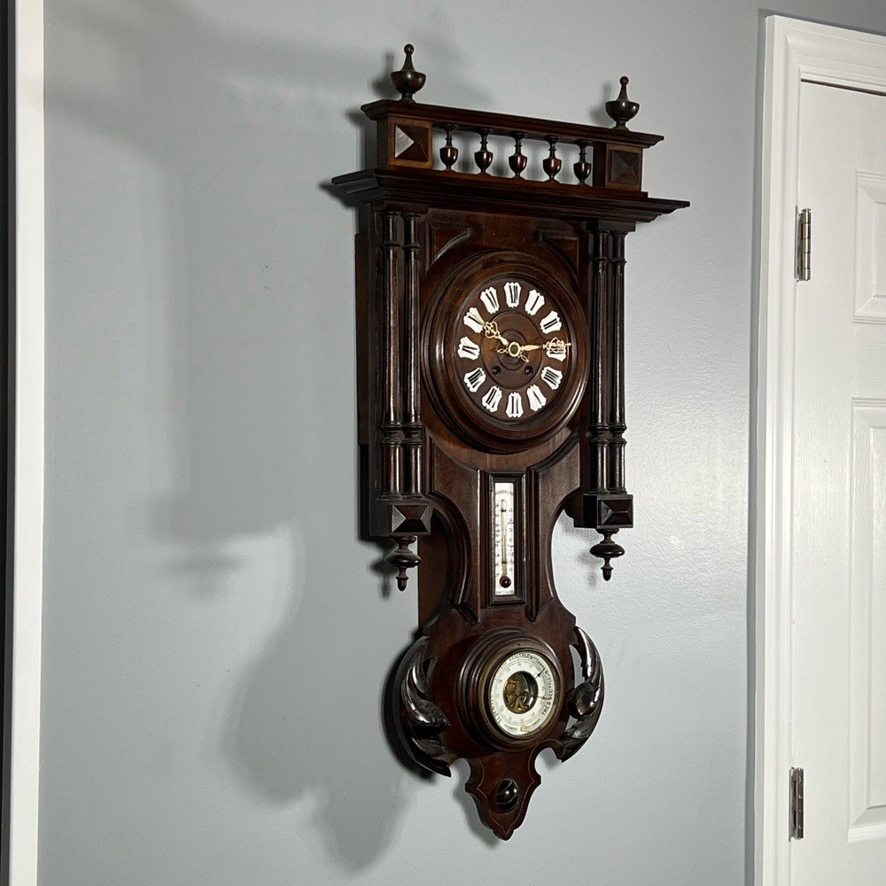 CARVED CLOCK / WEATHER STATION