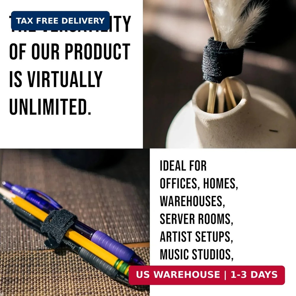 130 PCS 6 Inch Reusable Cable Ties Adjustable Cord Straps, Hook & Loop Wire Orga