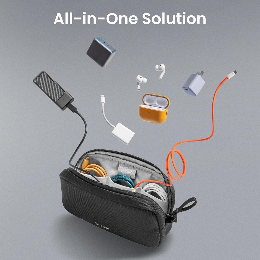 Small Portable Electronics Organizer - Compact Pouch for Travel Essentials