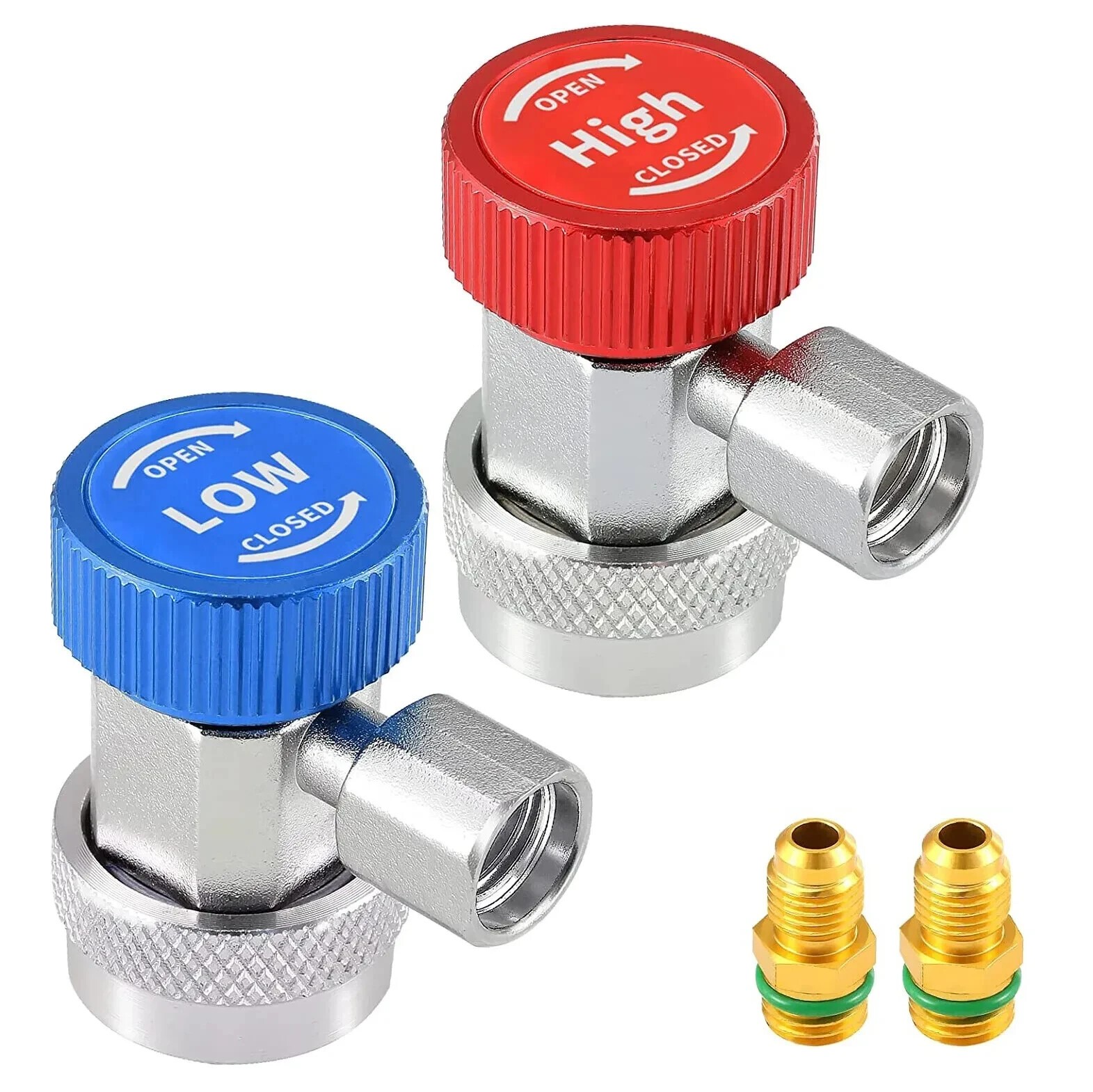 2Pack R134A Quick Connector Adapter Coupler Auto AC Manifold Gauge Low/High HVAC