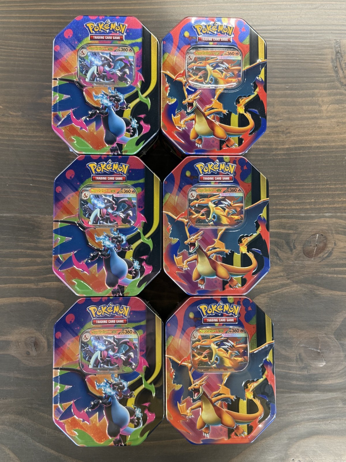 Pokemon Mega Charizard EX Tin Case (6 Tins) Brand New Factory Sealed