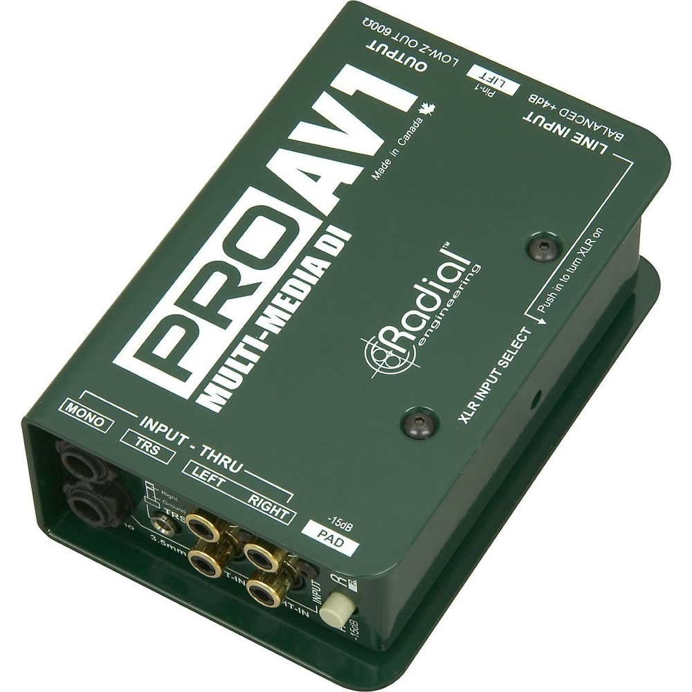 Radial Engineering ProAV1 Passive MultiMedia Direct Box DI w/ Mic Cable