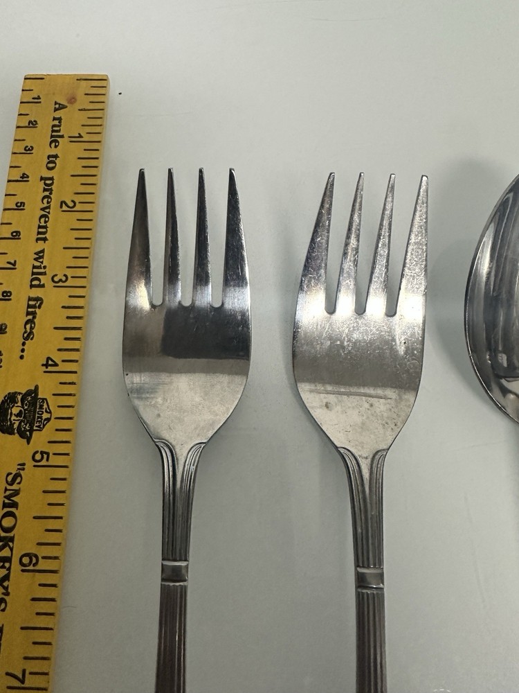 Estia DORIAN Stainless Steel 4 Pc SERVING SET - 2 Solid Large Spoons & 2 Forks