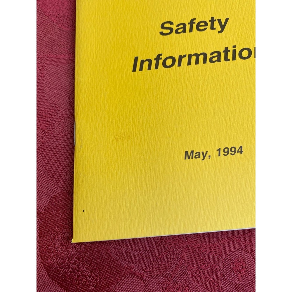 Beechcraft Single Engine (Piston) Airplanes Safety Information Booklet May 1994