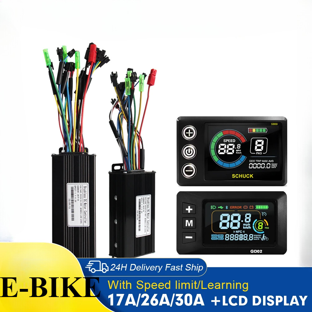 Three-Mode E-bicycle Sine Wave Controller 17A 26A 30A 36V/48V with LCD Display