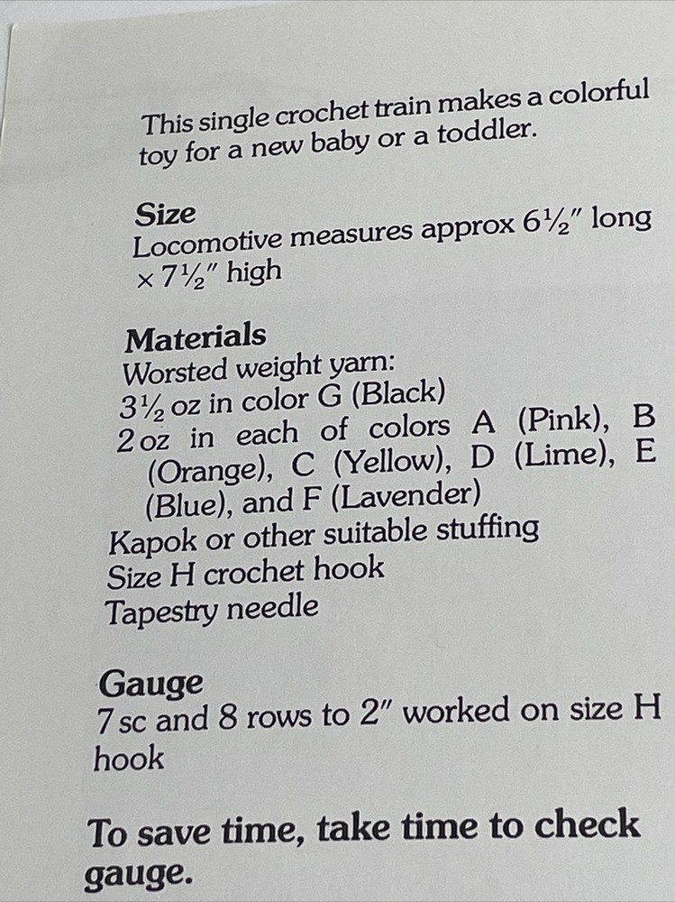 Marshall Cavendish Rainbow Train Toy Crochet Pattern