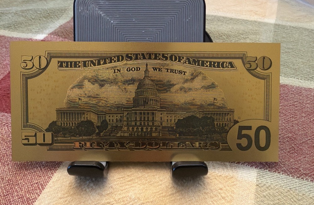24K Gold $50 Dollar Bill