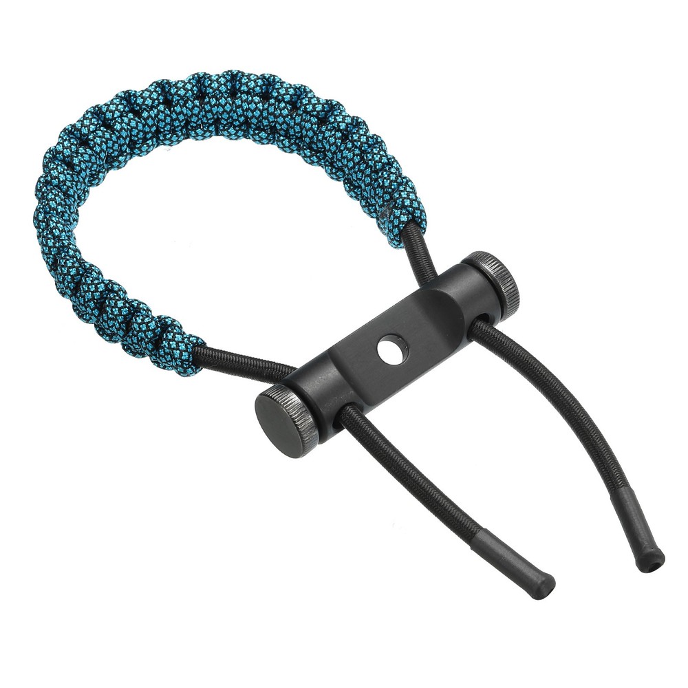 Archery Bow Wrist Sling, Adjustable Compound Braided Wrist Strap, Blue Pattern