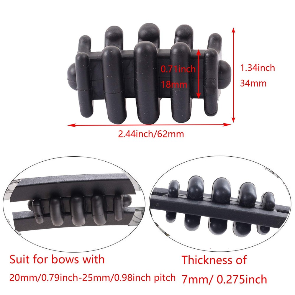 2 pcs Compound Bow Limb Dampeners Archery Stabilizer Silencers Black