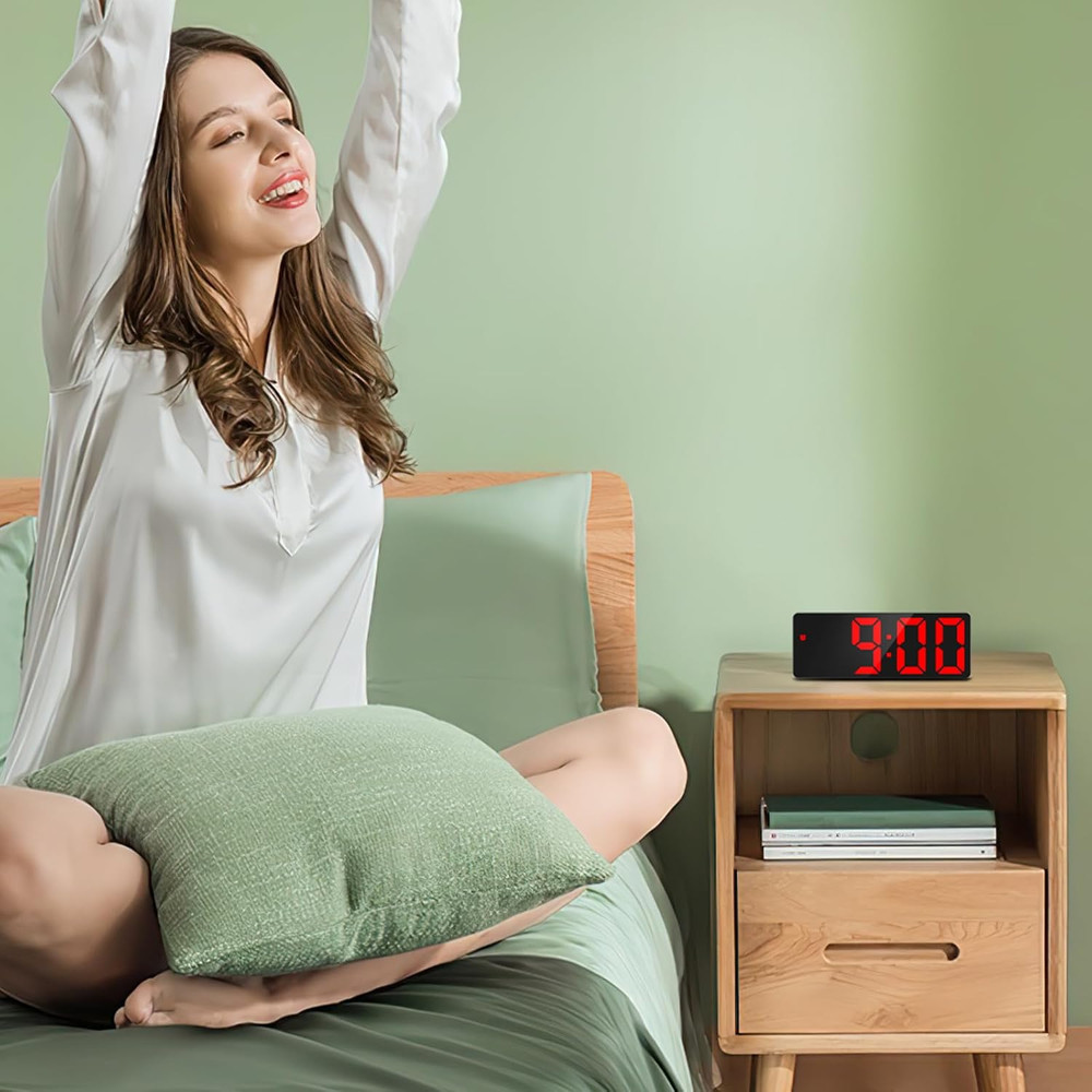 Sharp Electric Digital Alarm Clock LED Large Display Battery Backup Snooze